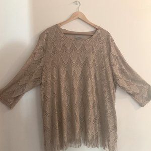 Metallic Gold Fringed Top